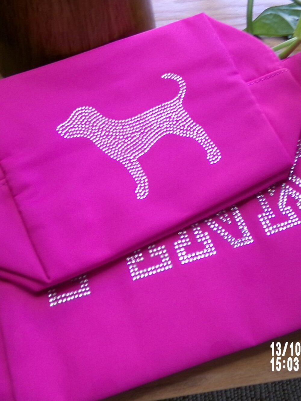 Two PINK makeup bags.